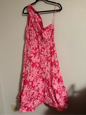 Pink Floral One-Shoulder Hyacinth House Dress